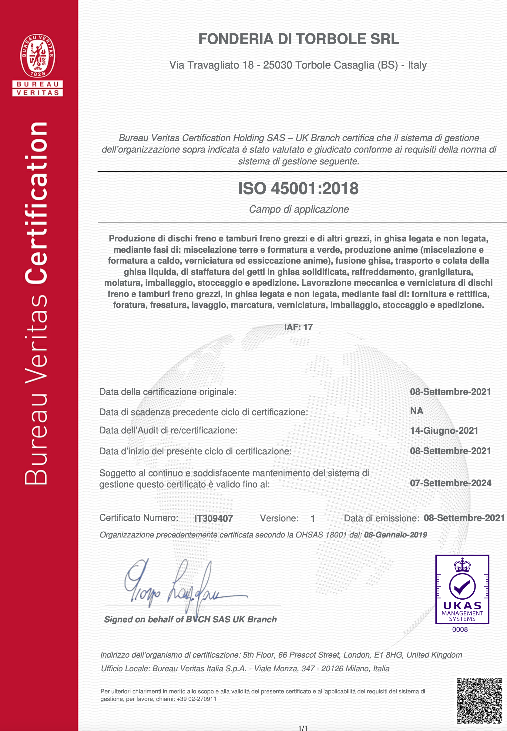 certificato ISO 27001